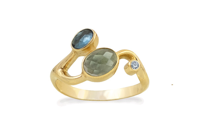 Gold plated ring - Blend of Blue