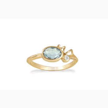Gold ring - Blue Blush
