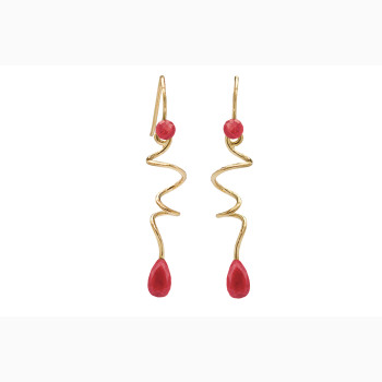 Forgyldt �reh�nger, jade - Soft line