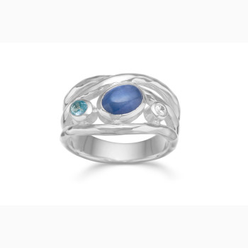S�lv ring - Frosty Blue