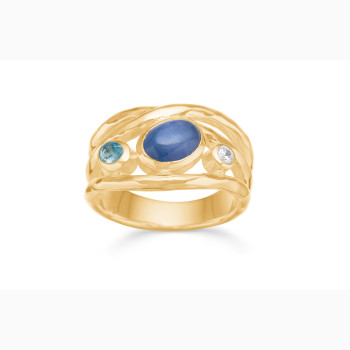 Forgyldt ring - Frosty Blue