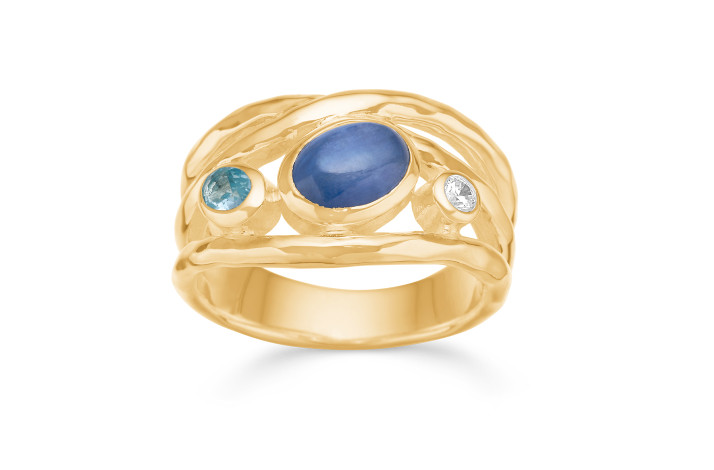 Forgyldt ring - Frosty Blue