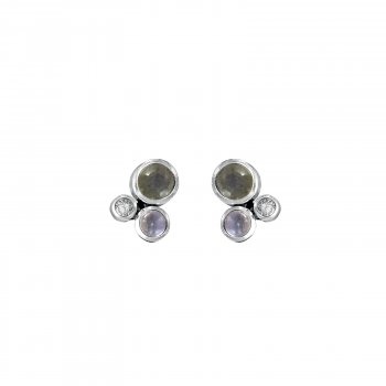 Ear pin with labradorite