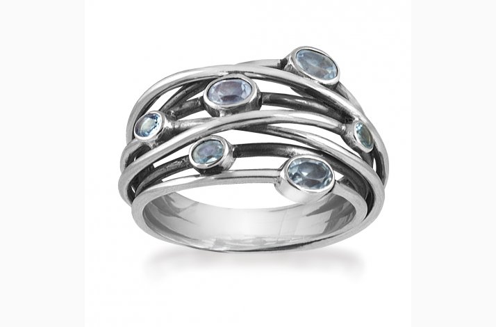 Feminin ring blå topas - Andromeda - Rabinovich smykker