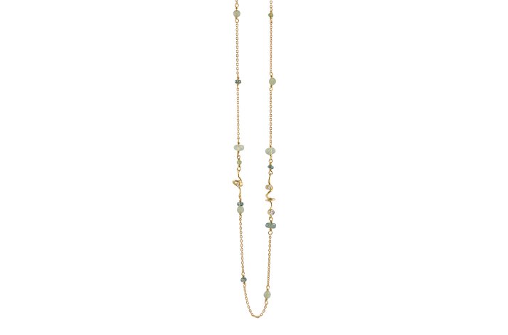 Gold plated necklace - Colorful Twist