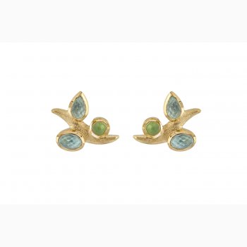 Gold plated ear pin - Leaves