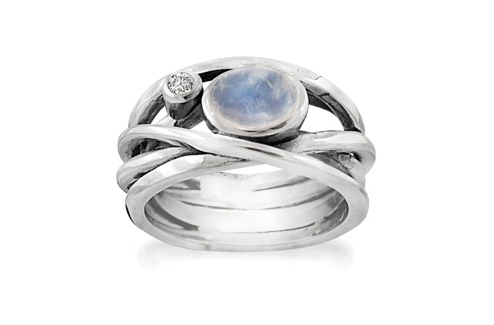 Smykker til - sølv ring med ægte sten - Curly