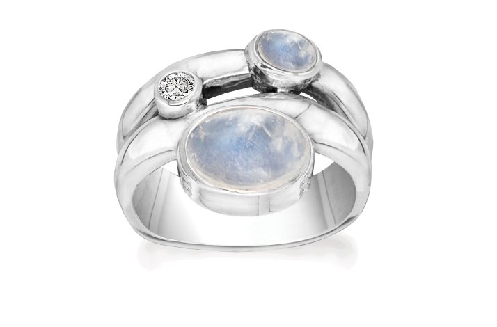 Tyr Kanin Specialitet Smykker til kvinder, sølv ring med ægte sten - Casual Curve