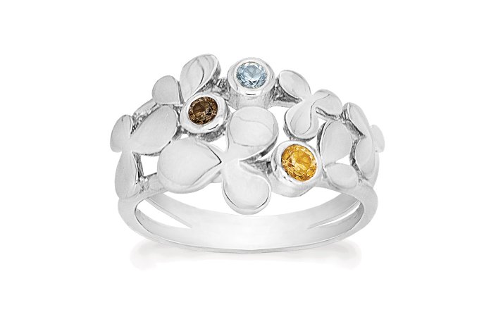 Smykker til kvinder - sølv ring ægte sten - Trio