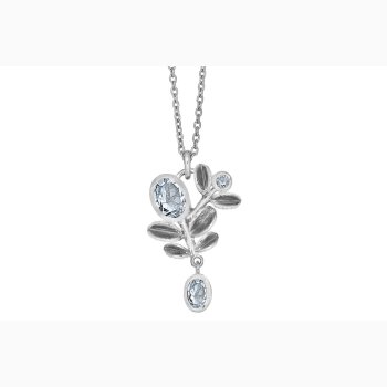 Silver necklace - Glowing Leaves