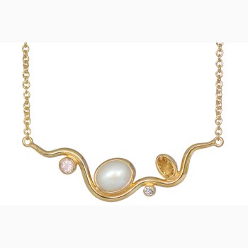 Gold plated necklace - Happy Bow