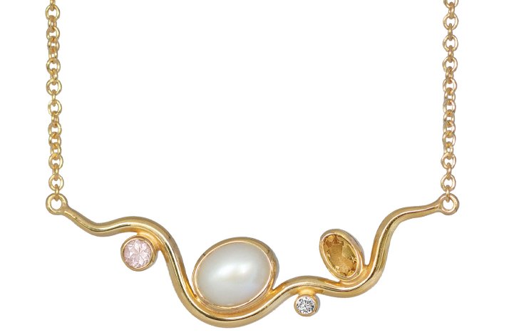 Forgyldt collier - Happy Bow