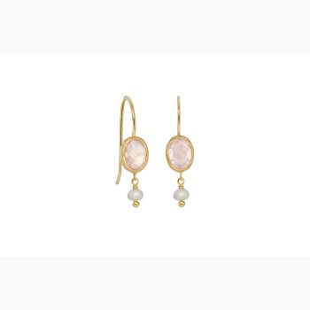 Ear ring with rose quartz- Paladino