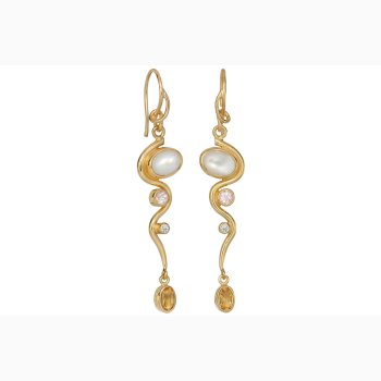 Gold plated ear ring - Happy Bow