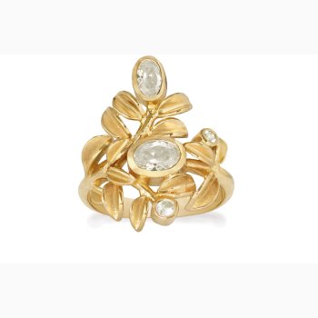 Gold plated ring - Glowing Leaves