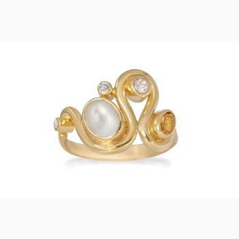 Gold plated ring - Happy Bow