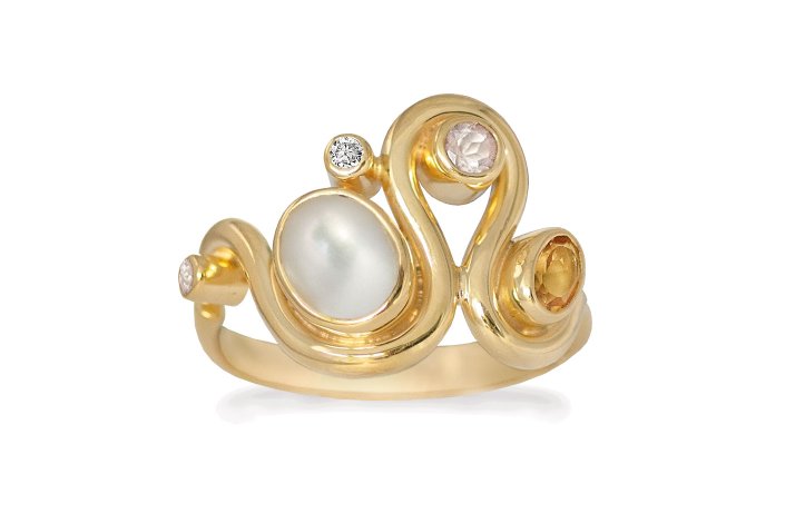 Forgyldt ring - Happy Bow