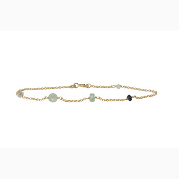 Gold bracelet, aquamarin - Horizon