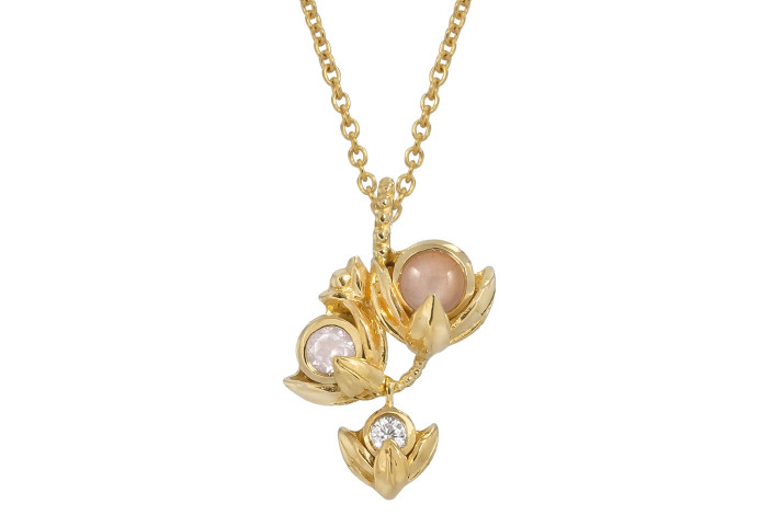 Forgyldt collier - Water Lily
