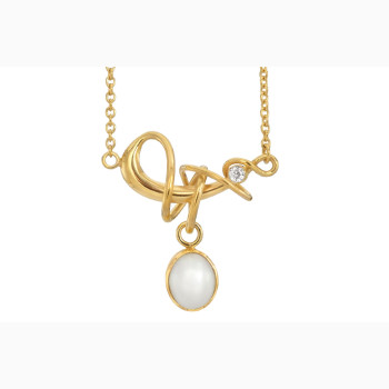 Forgyldt collier - Winding White