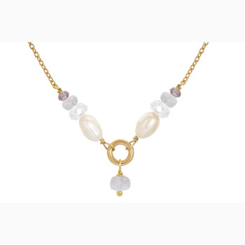 Forgyldt collier, krystal - Cordelia