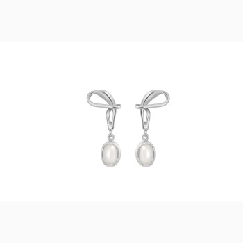 Silver ear pin - Winding White