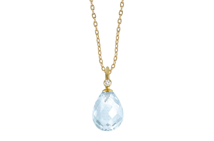 Gold necklace, blue topaz - Contessa