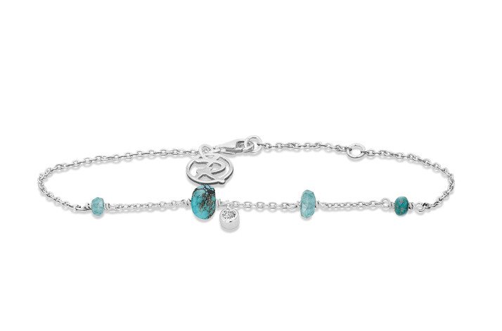 Slv armbnd, turkis - Minetta