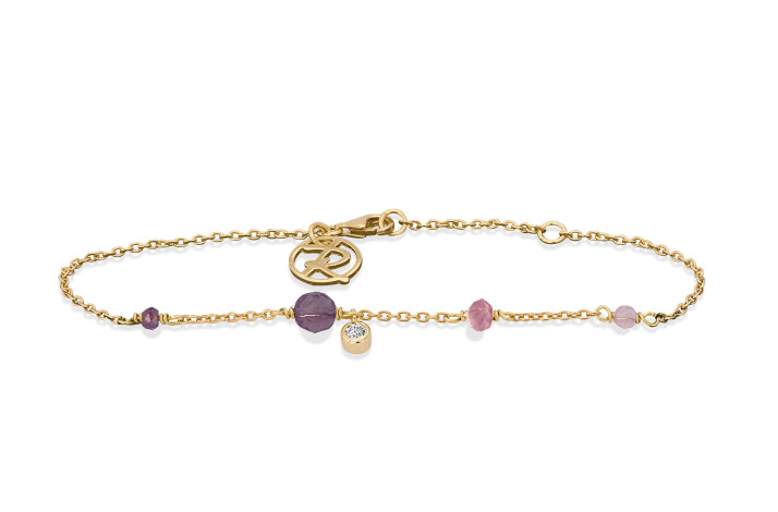 Forgyldt armbnd, granat - Minetta