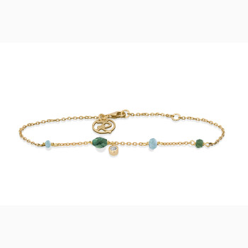 Gold plated bracelet, onyx - Minetta