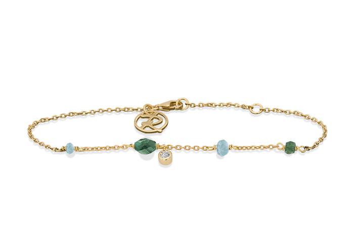 Forgyldt armbnd, onyx - Minetta