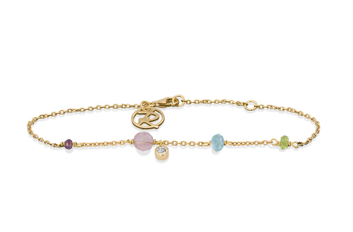 Gold plated bracelet, chalcedony - Minetta