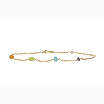 Gold bracelet, peridot - Horizon