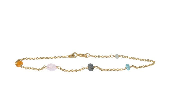 Guld armbnd, rosenkvarts - Horizon