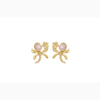 Gold plated ear pin - Dragonfly