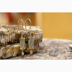 Gold plated ear ring - Petite Octagon