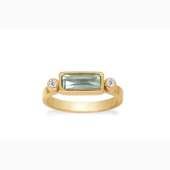 Gold plated ring - Petite Octagon