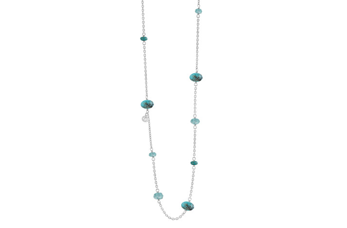 Silver necklace, Turquoise - Minetta