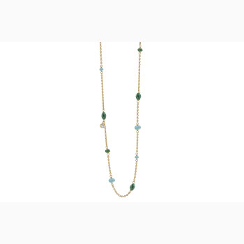 Gold plated necklace, onyx - Minetta