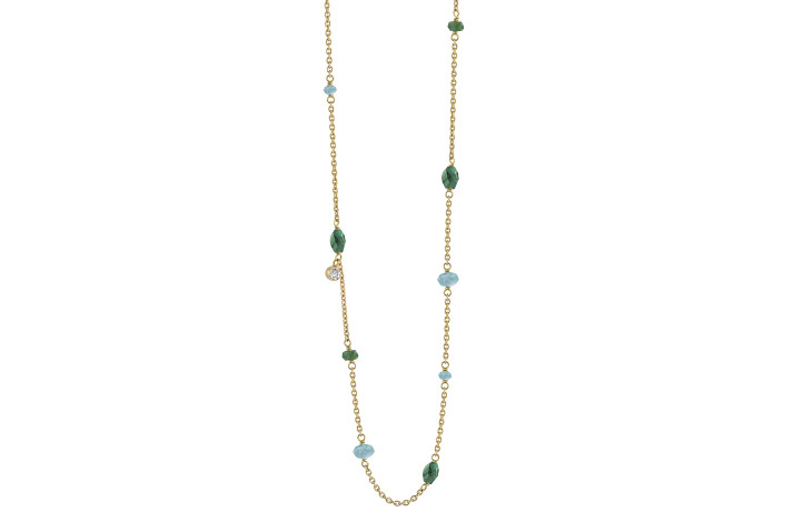 Forgyldt collier, onyx - Minetta