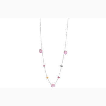 Slv collier, turmalin - Drops