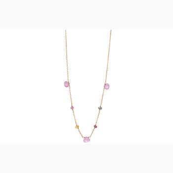 Forgyldt collier, turmalin - Drops