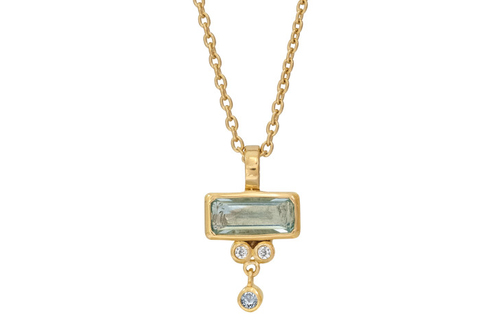 Forgyldt collier - Petite Octagon