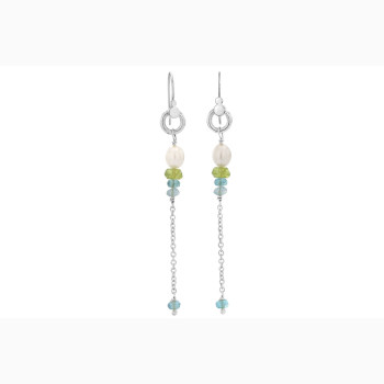 Silver ear ring, peridot - Cordelia